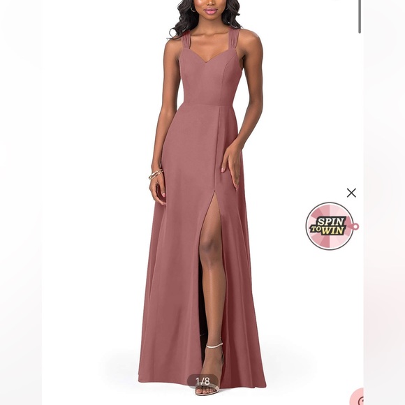 Azazie Jane dessert rose dress - Picture 2 of 4